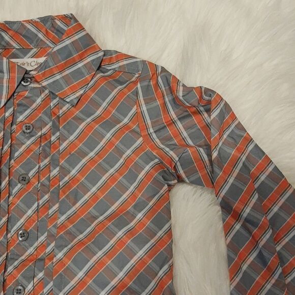 EVIE'S Closet Orange and Gray Button Down Size 3T Boutique Top - Picture 4 of 7